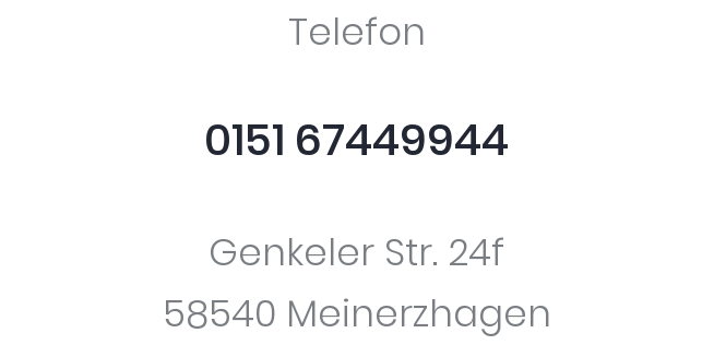 Telefon und Anschrift des Studios (siehe Bild)
